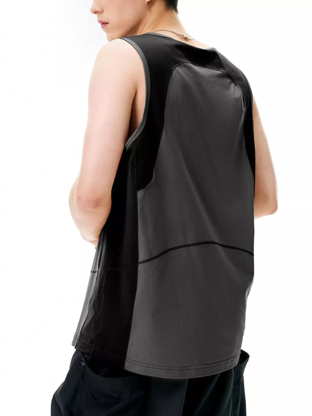 Men's Color Block Round Neck Tank, image 10