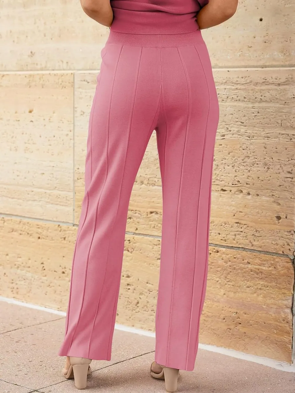 Round Neck Cap Sleeve Top and Pants Knit Set, image 24