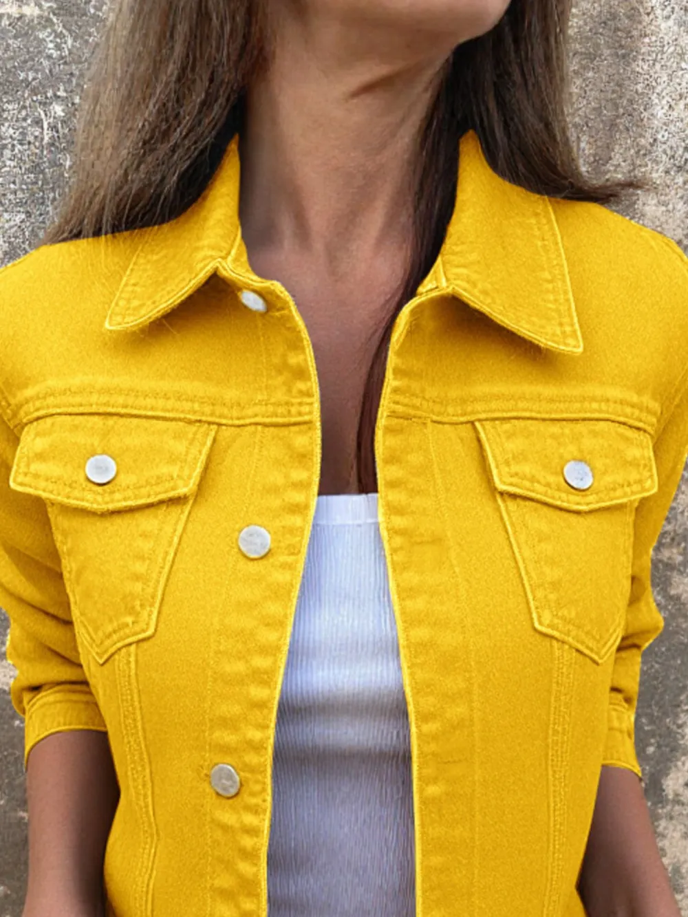 Button Front Closure Denim Jacket, image 14