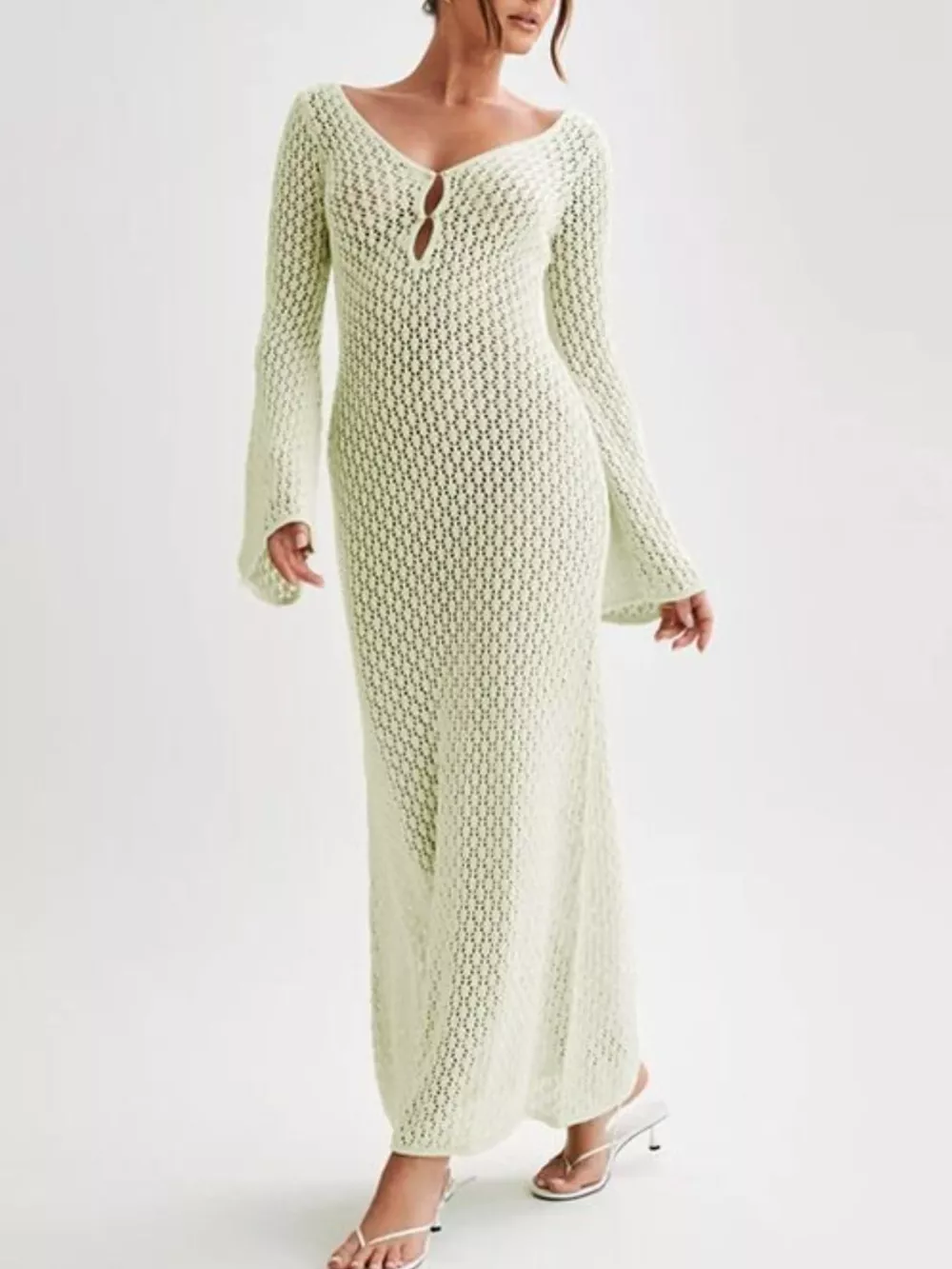 Crochet Knit Cover Up Dress, image 4