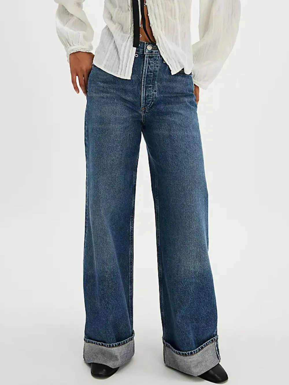Cuffed Jeans with Pockets, image 2