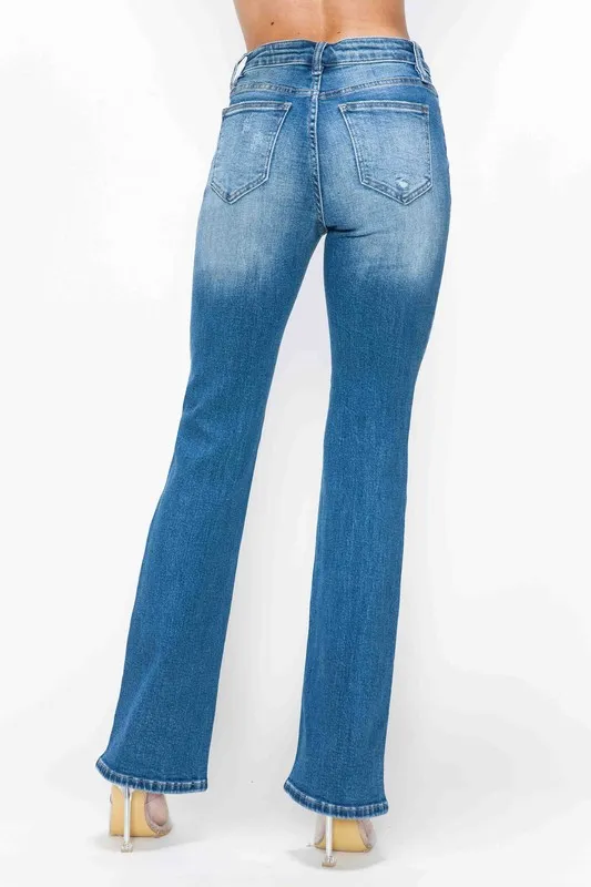 Full Size Distressed High Rise Jeans with Pockets, image 11
