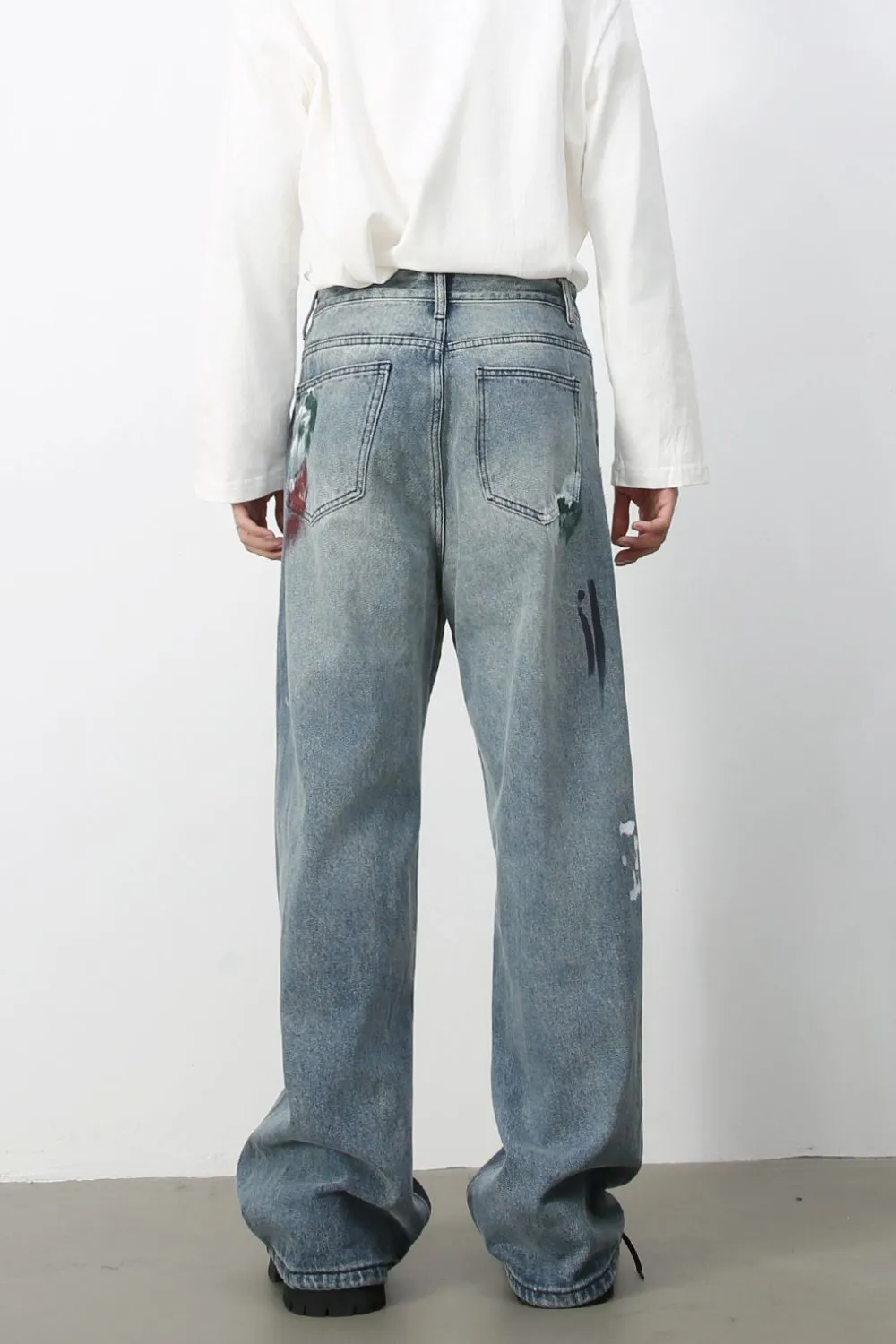 Men's Paint Wide Leg Jeans, image 4