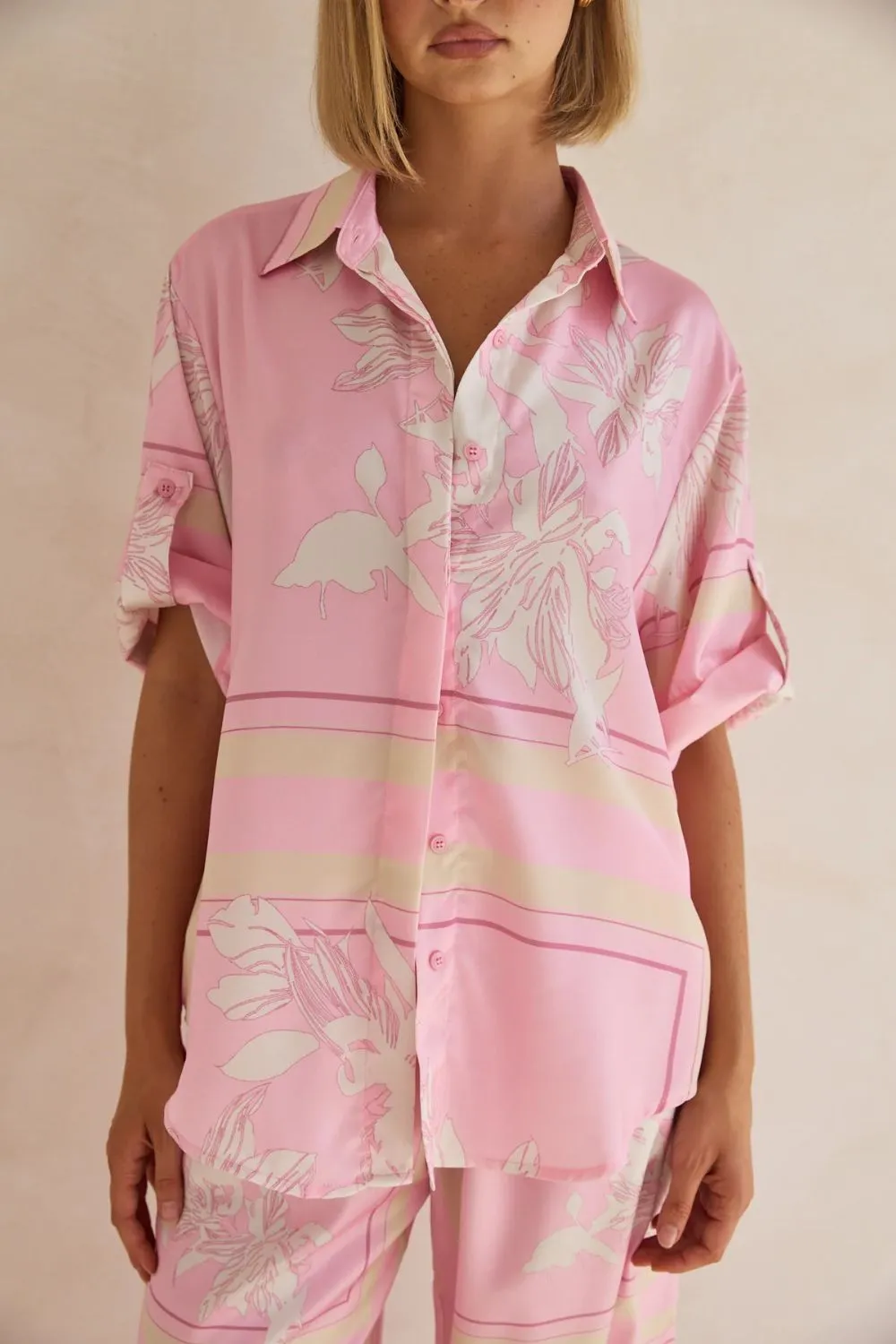 Printed Button Up Shirt and Pants Set, image 26