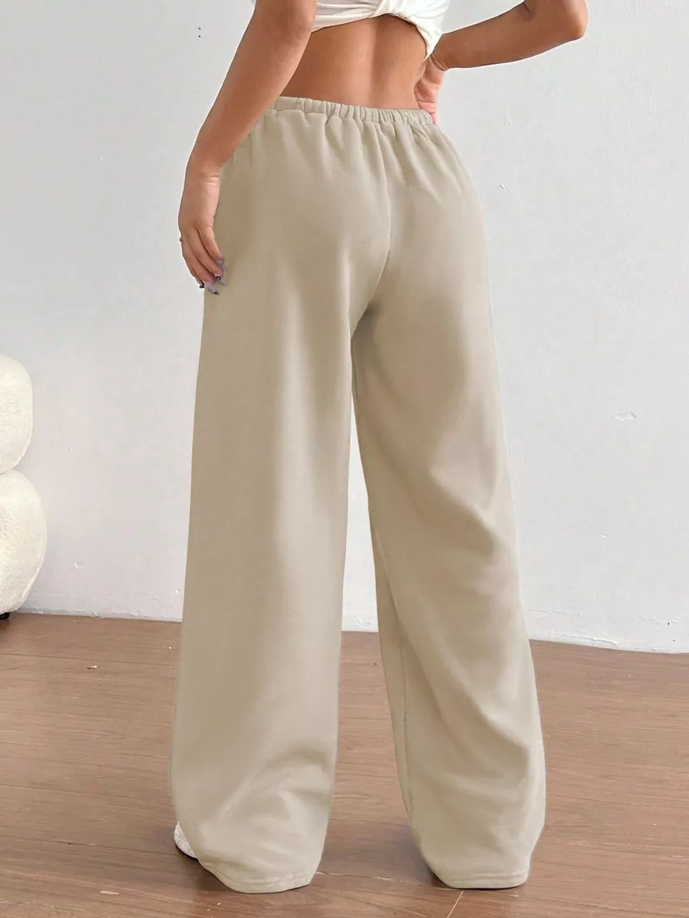 Casual Drawstring High Waist Wide Leg Sweatpants, image 20
