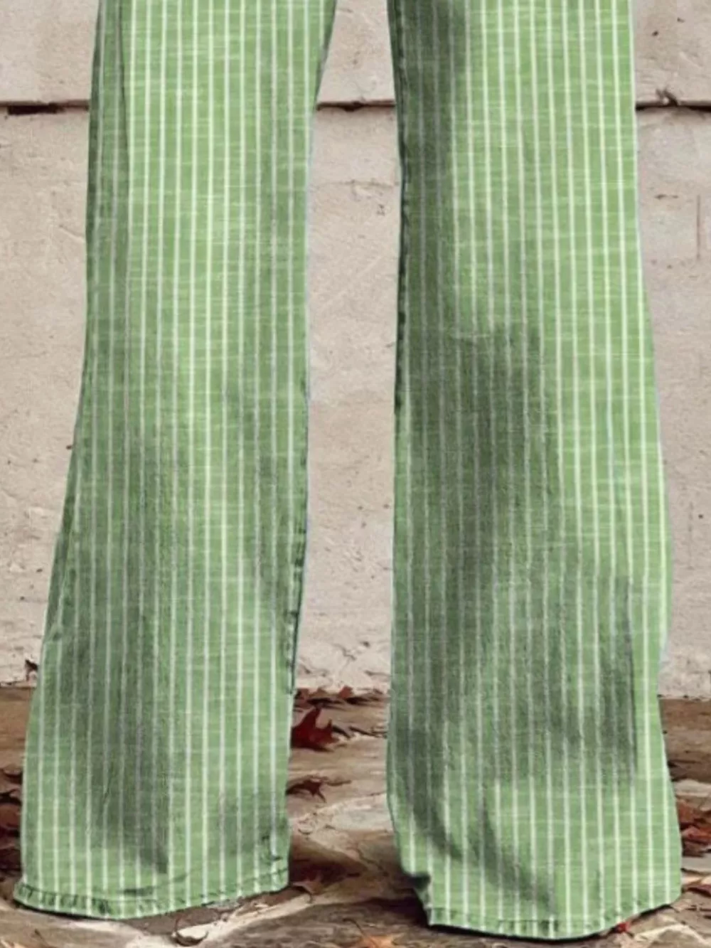 Striped High-Waisted Wide Leg Jeans, image 2