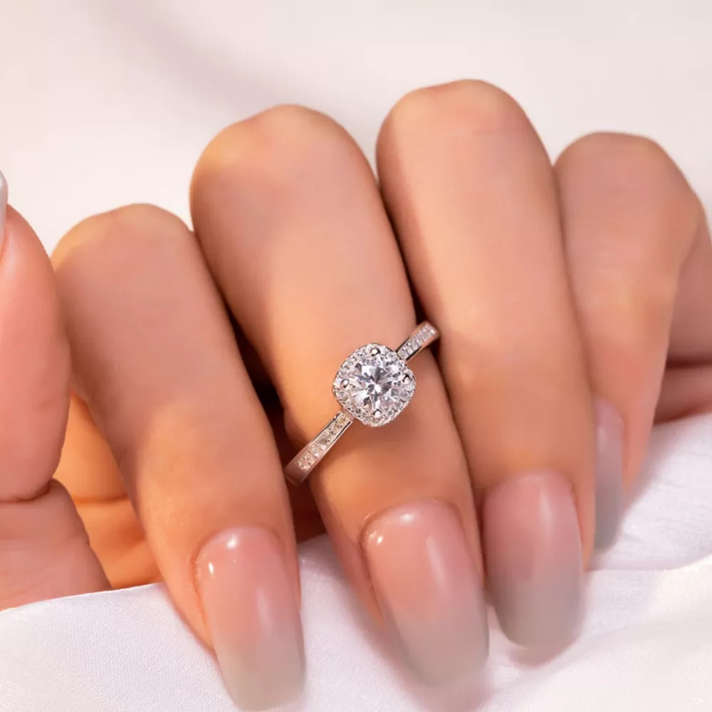 2 Carat Moissanite 925 Sterling Silver Ring, image 2