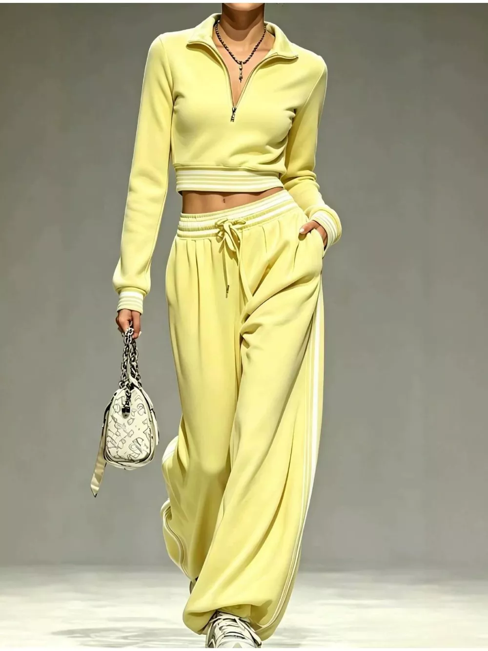 Full Size Half Zip Cropped Top and Pants Set Plus Size, image 14