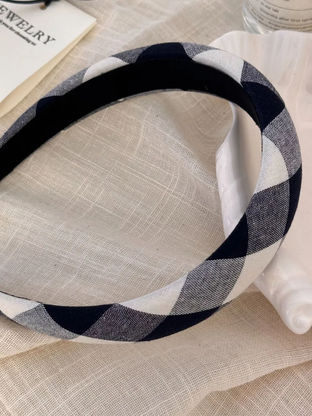 Polyester Plaid Wide Headband, image 3