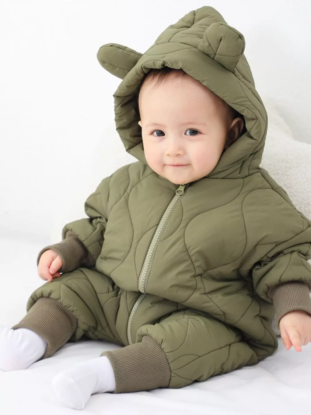 Children's Zip Front Hooded Padded One-Piece, image 11
