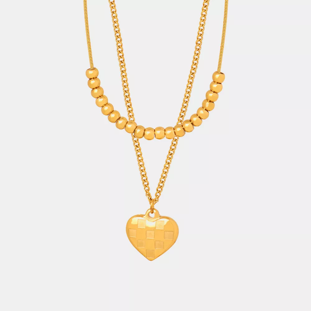 Heart Pendant Double-Lrayed Necklace, image 2