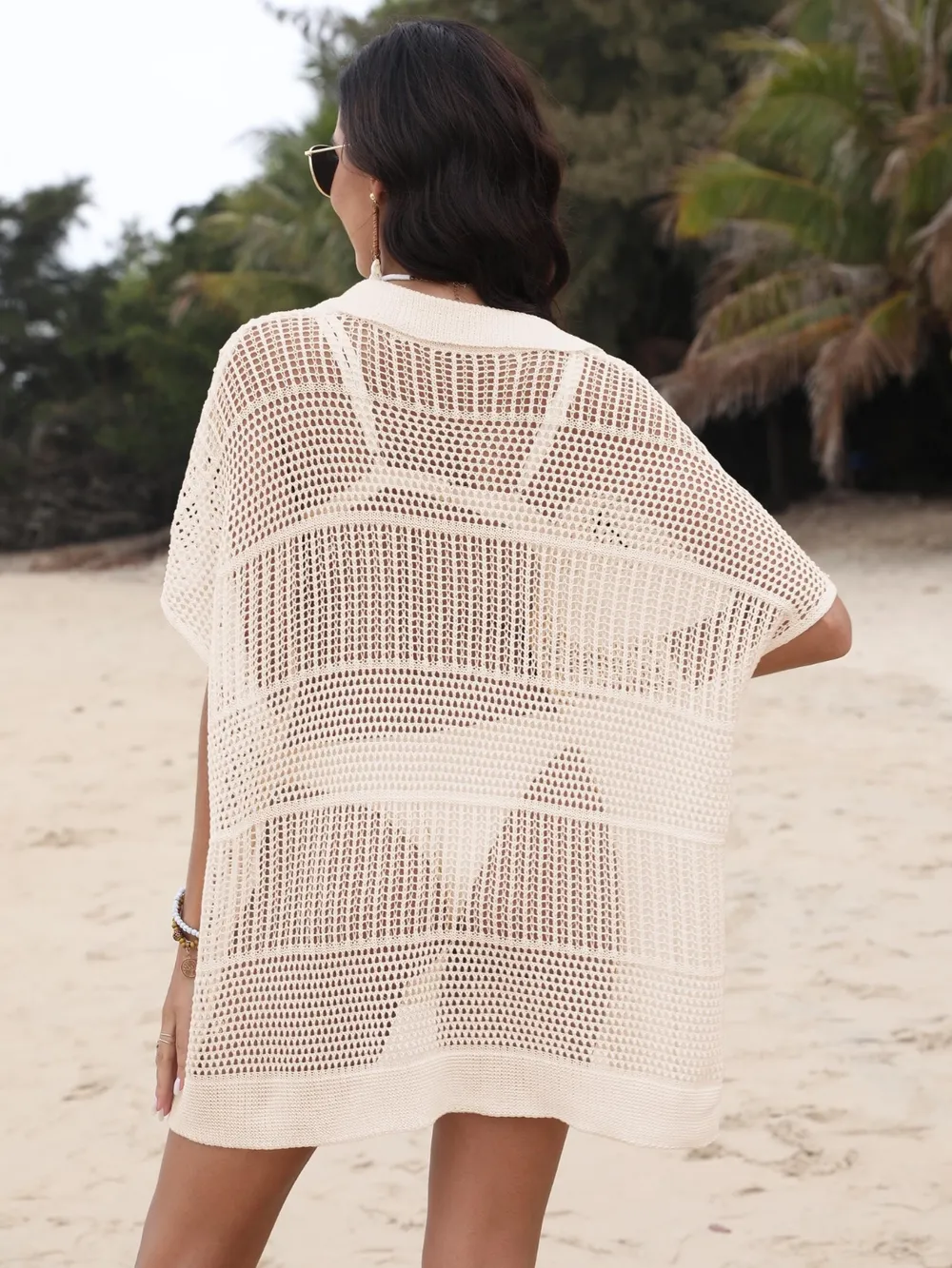 Hollow Out Collared Neck Cover-Up, image 8