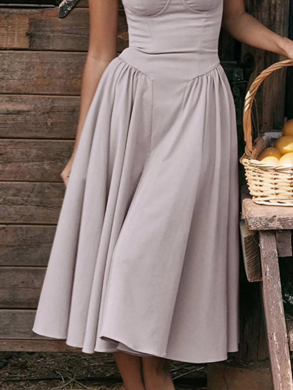 Sweetheart Neck Spaghetti Strap Midi Dress, image 21