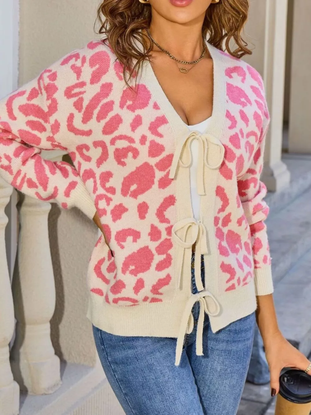 Leopard Tie-Front Cardigan, image 13