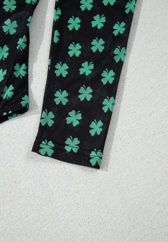 Lucky Clover Mock Neck Long Sleeve Bodysuit, image 9