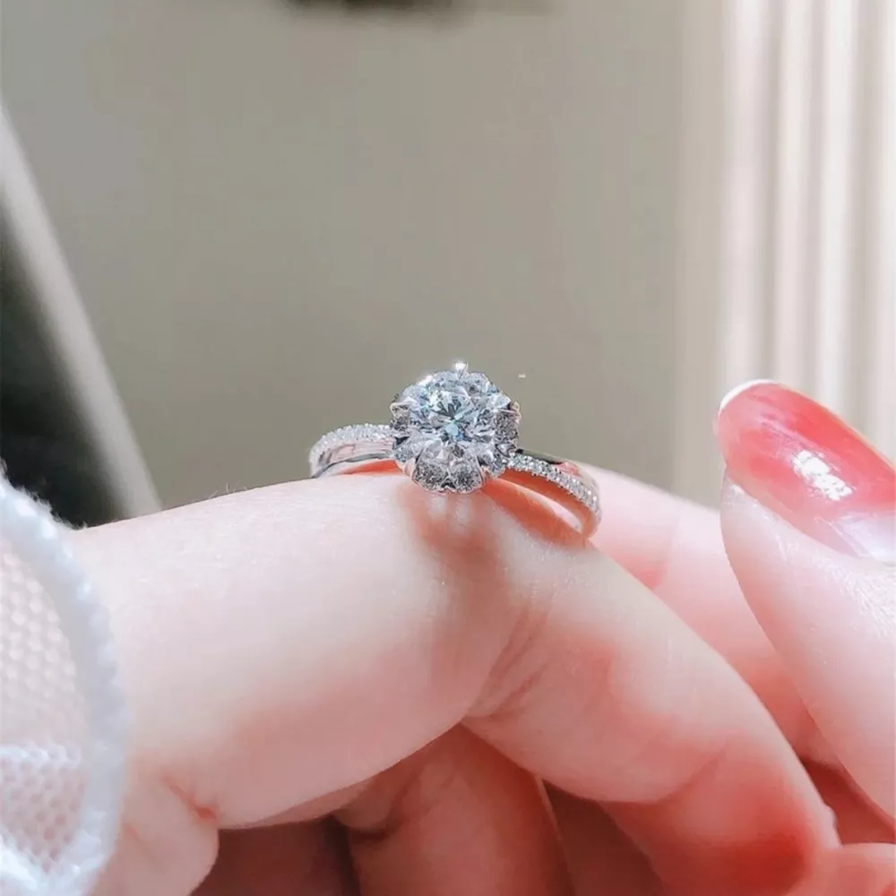 1 Carat 925 Sterling Silver Moissanite Ring, image 3