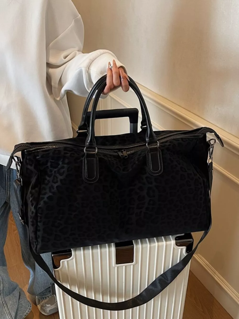 Leopard Print Travel Bag, image 5