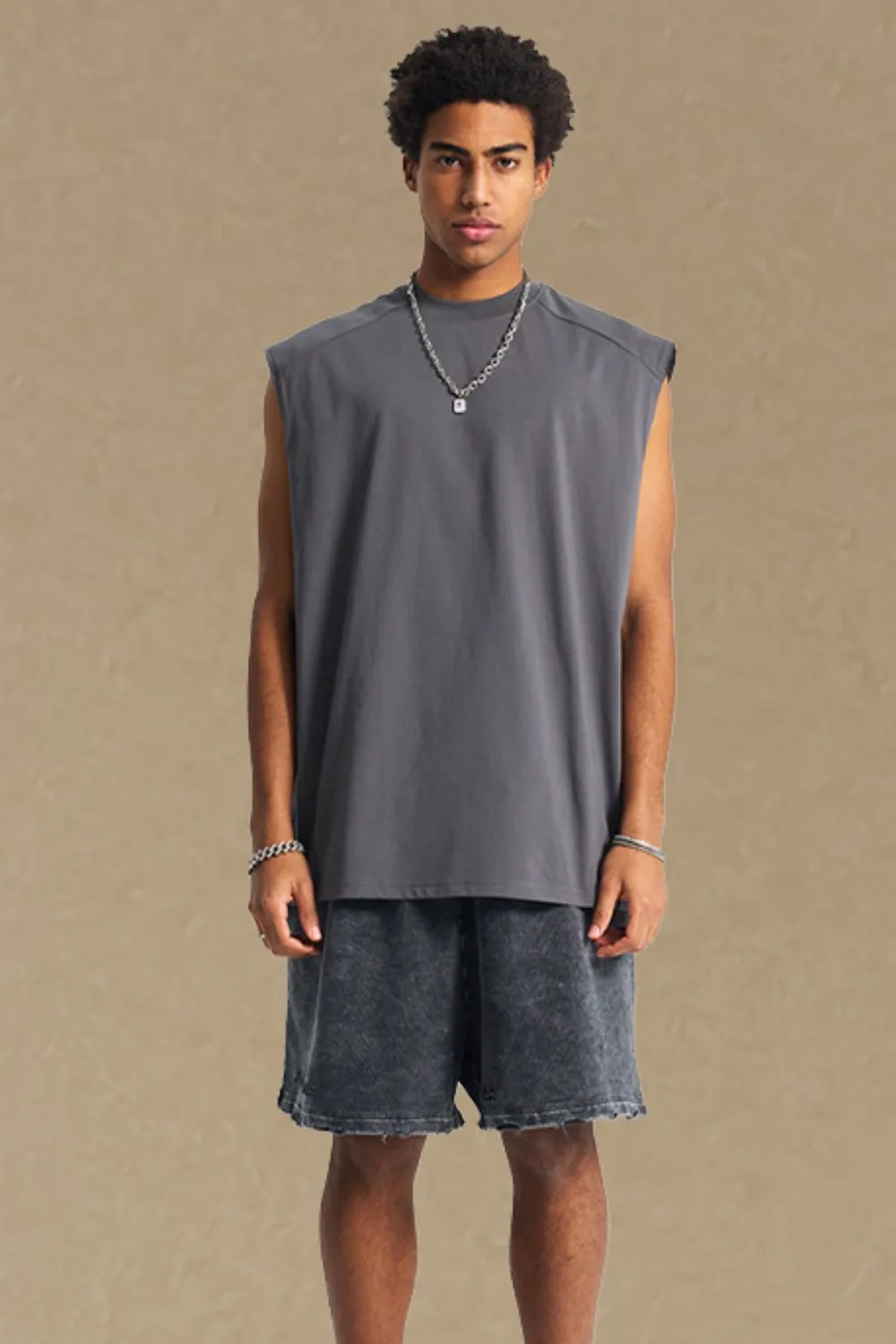 Men's Solid Color Round Neck Tank, image 5