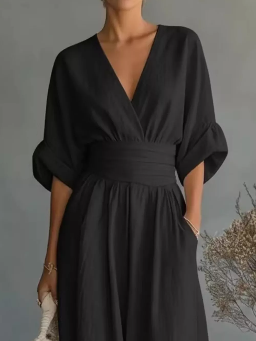 Full Size Half Sleeve Wide-Leg Jumpsuit Plus Size, image 6