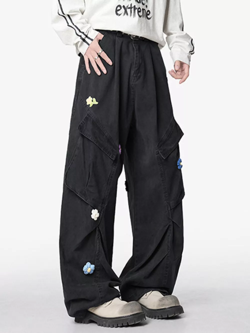 Men's Flower Wide Leg Pants, image 6