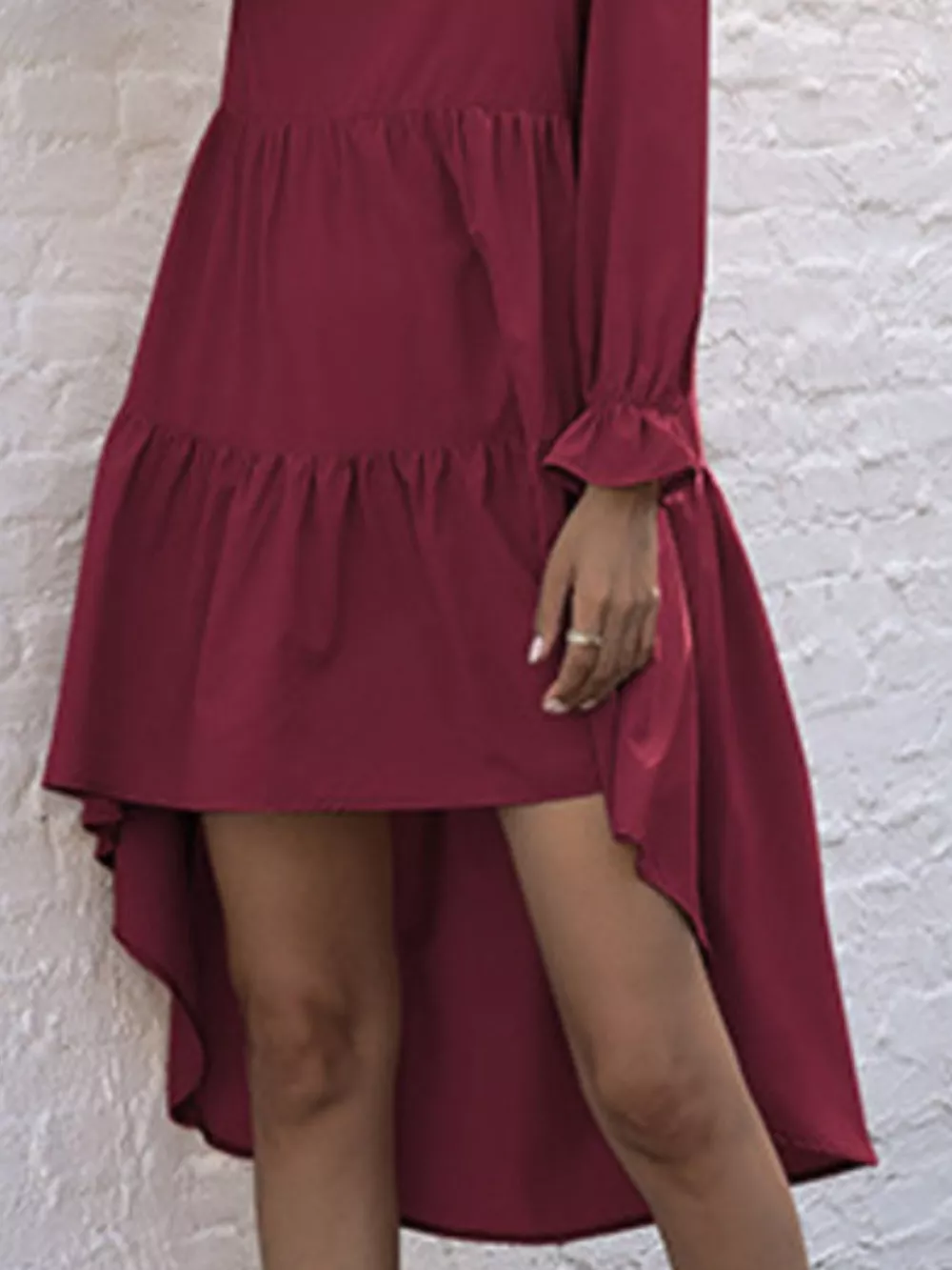 High-Low Flounce Sleeve Dress, image 13