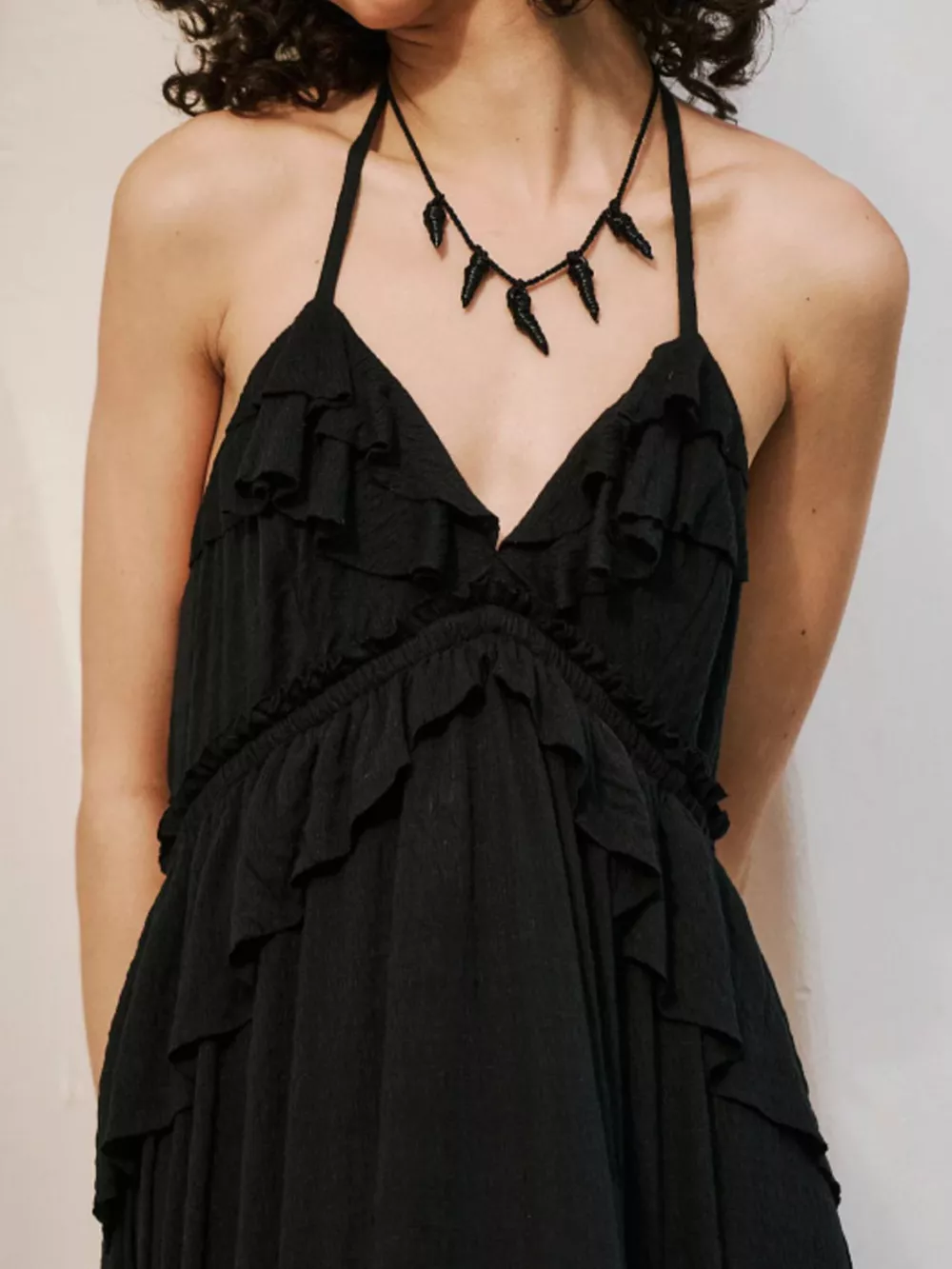 Ruffled Halter Neck Maxi Dress, image 29