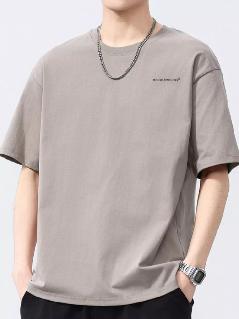 Men's Full Size Round Neck Short Sleeve T-Shirt Plus Size, image 2