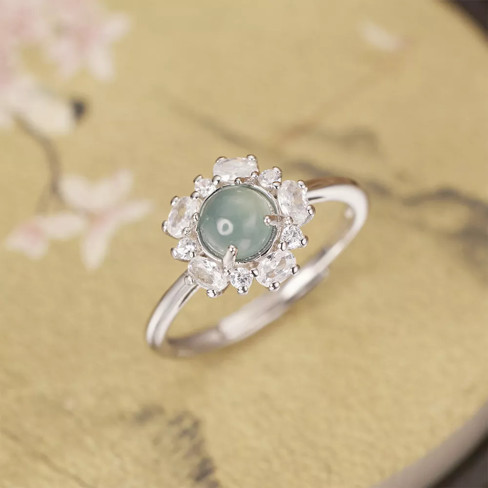 925 Sterling Silver Jadeite Ring, image 3