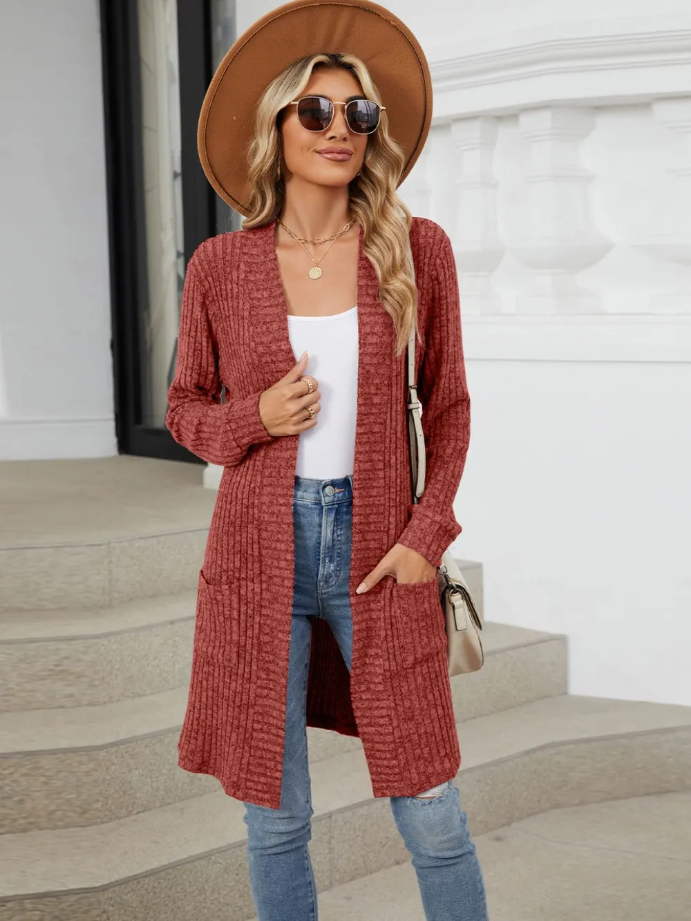 Open Front Long Sleeve Cardigan, image 5