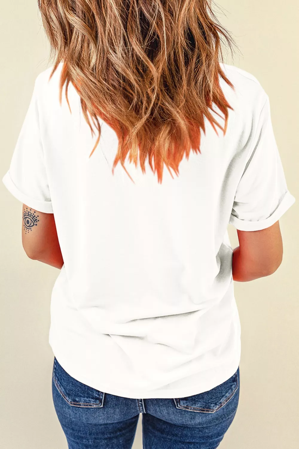 USA Lettering Bow Embroidered T Shirt, image 4