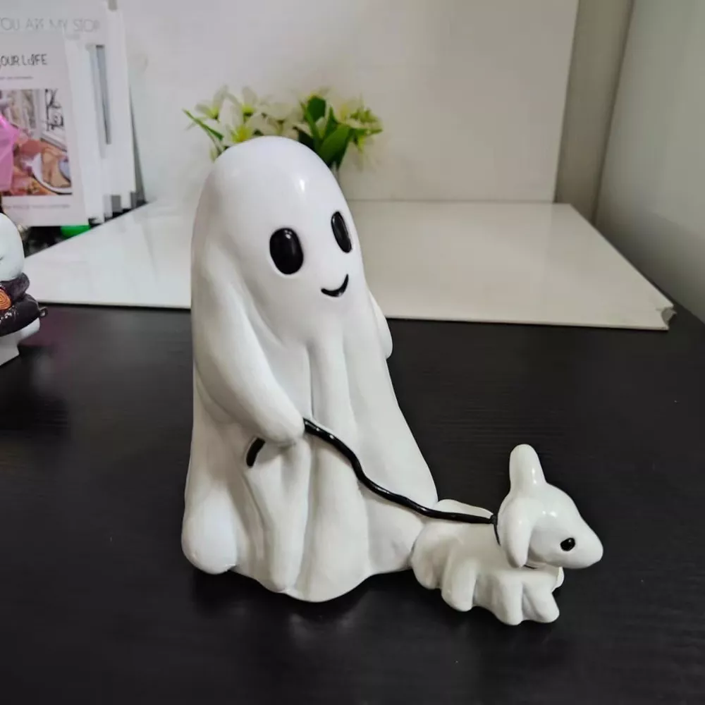 Halloween Ghost Walking Dog Decorative Ornament 2 Piece Set, image 5