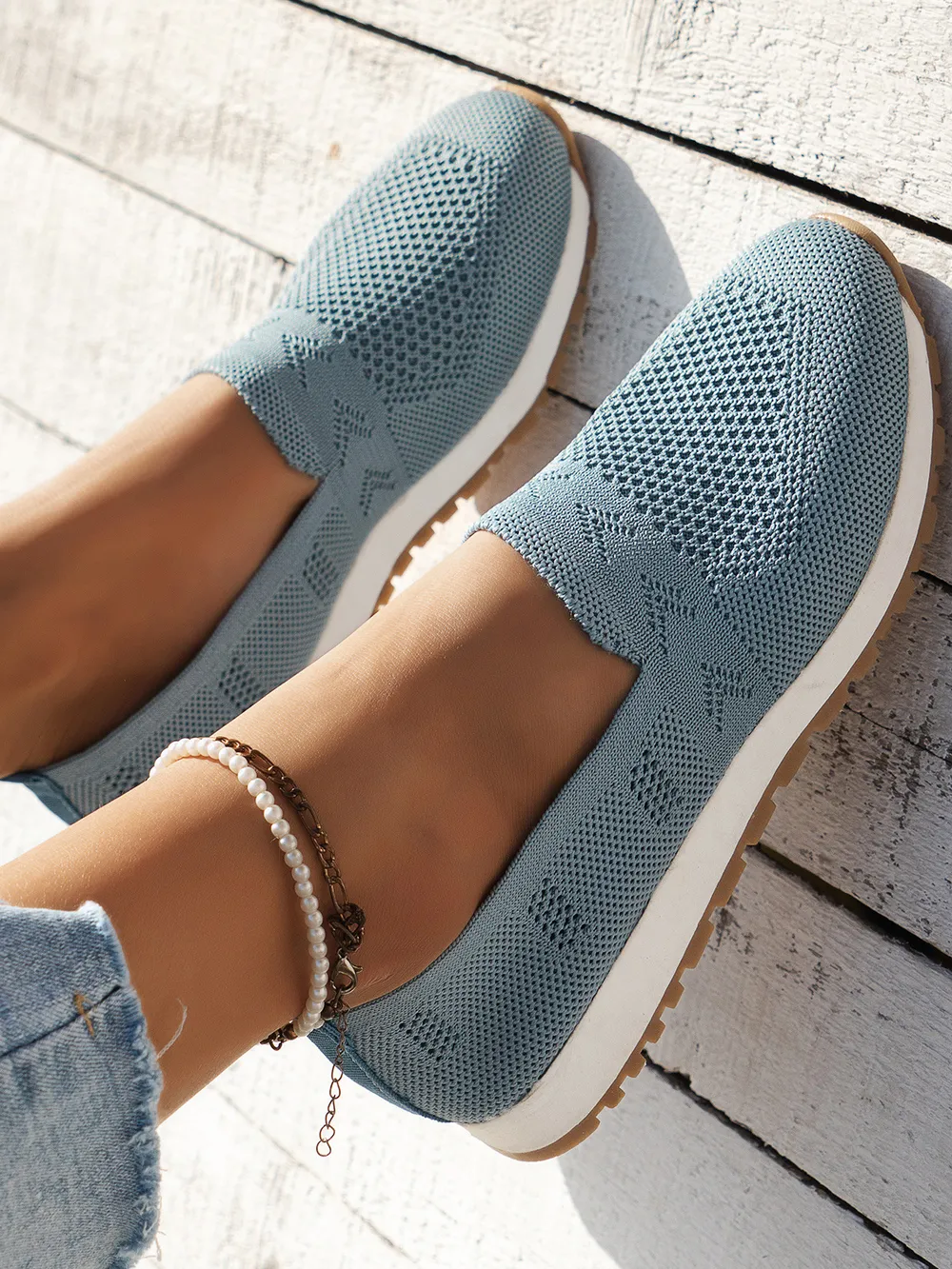 Mesh Round Toe Flat Slip-Ons, image 8