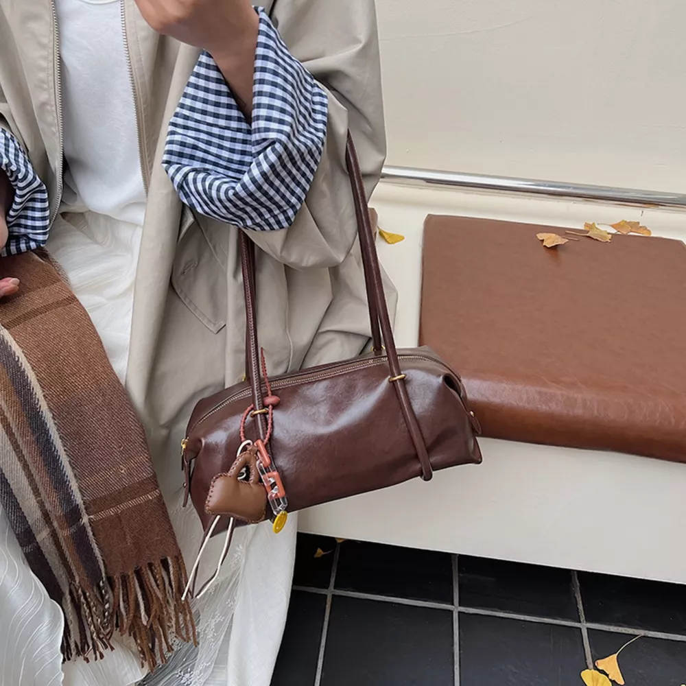 Leather Shoulder Bag with Charm, image 8