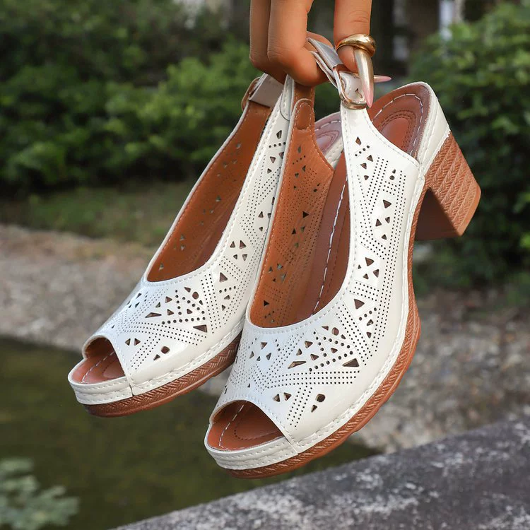 Open Toe Block Heels Sandals, image 7