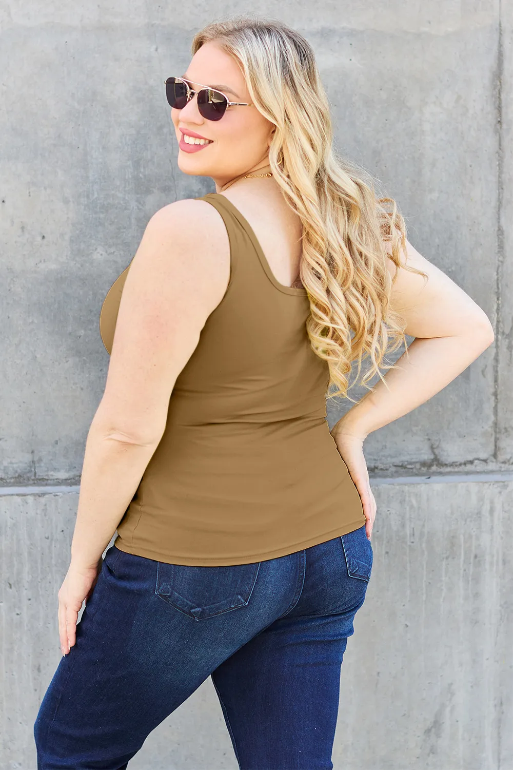 Full Size Square Neck Wide Strap Tank, image 34