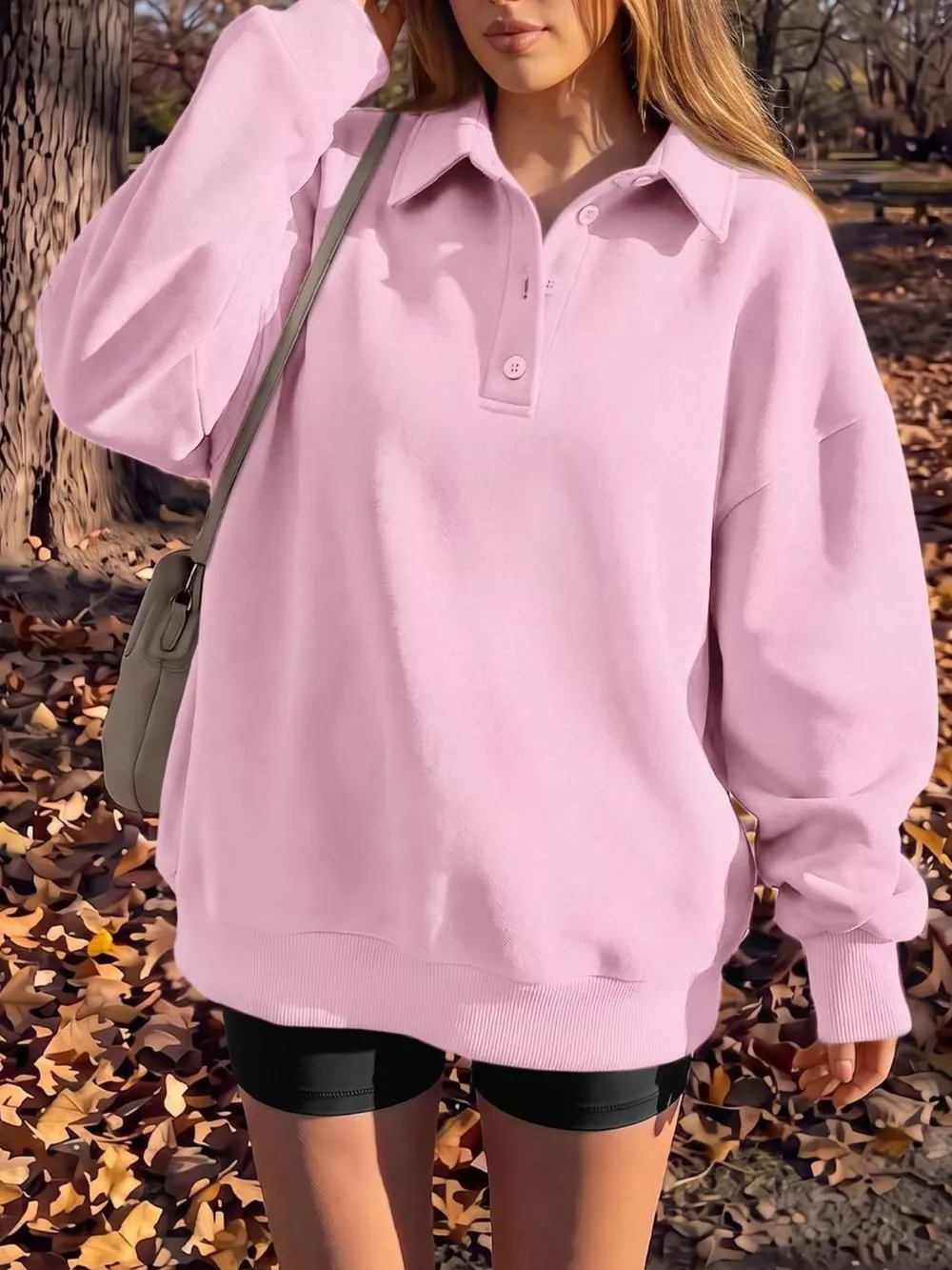 Button Detail Dropped Shoulder Sweatshirt, image 12