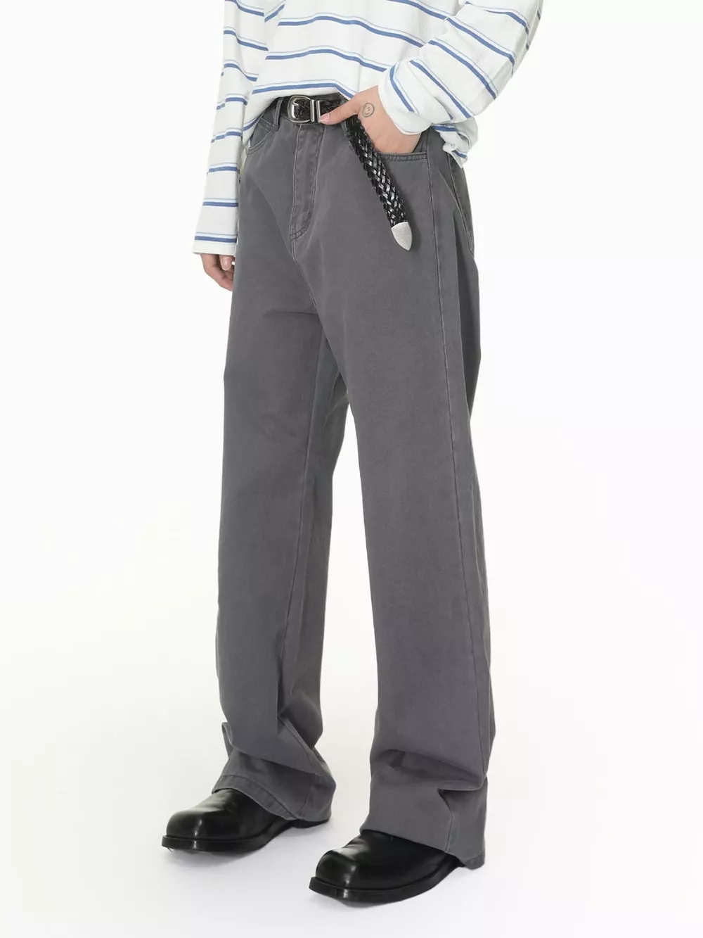 Men's Washed Loose Fit Jeans, image 6