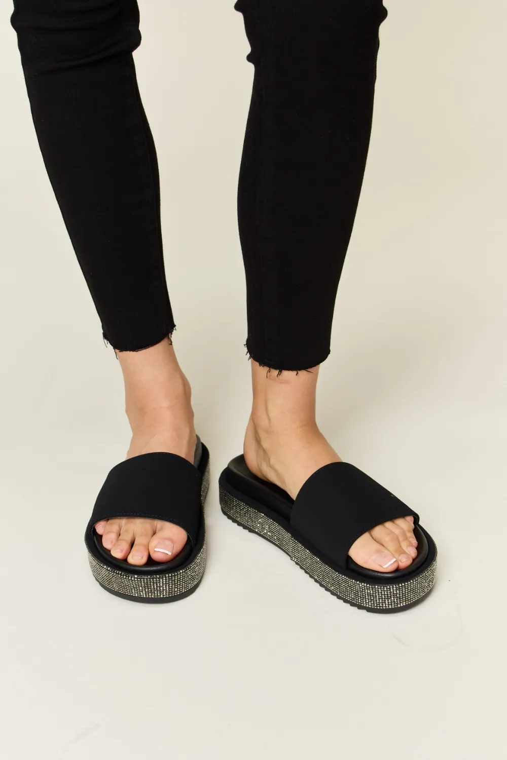 Open Toe Rhinestone Platform Sandals, image 5