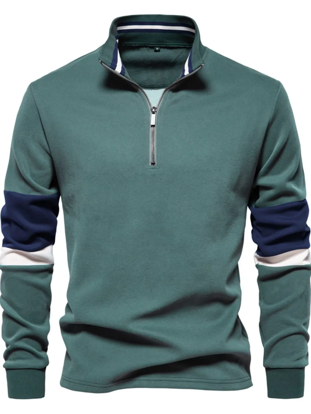 Men's Color Block Long Sleeve Polo, image 8