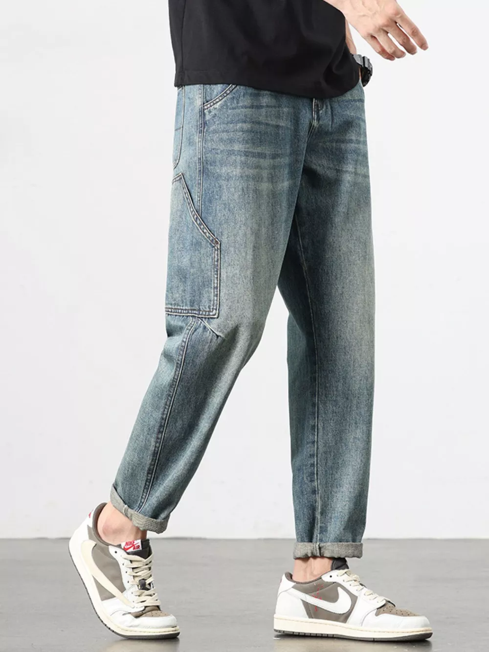 Men's Vintage Wash Relaxed Fit Jeans, image 3