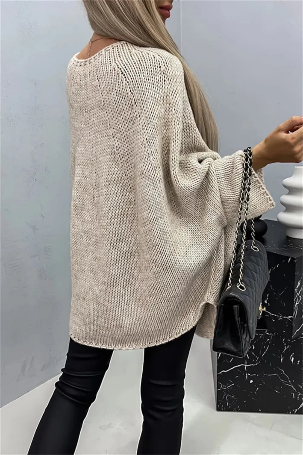 Round Neck Batwing Sleeve Sweater, image 22
