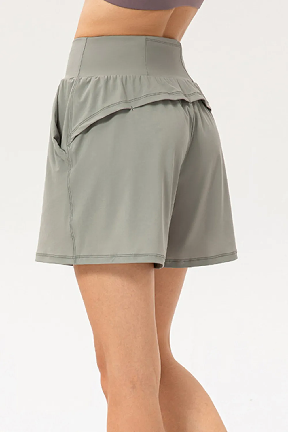 Pocketed Elastic Waist Active Shorts, image 4