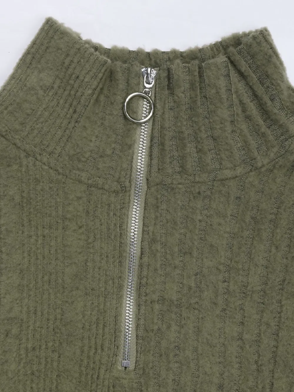 Tied Quarter Zip Long Sleeve Dress, image 7