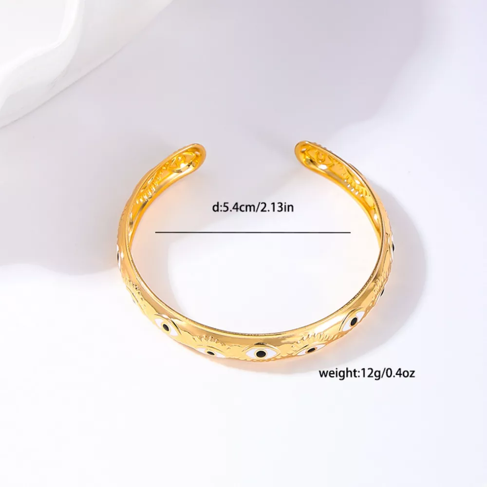 Evil Eye Open Bangle Bracelet, image 6