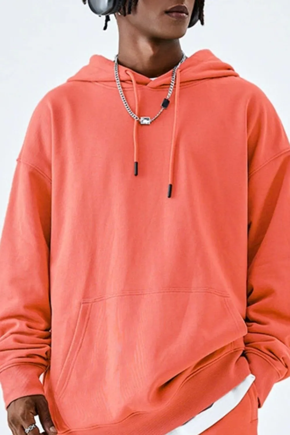 Men's Drawstring Kangaroo Pocket Hoodie, image 2