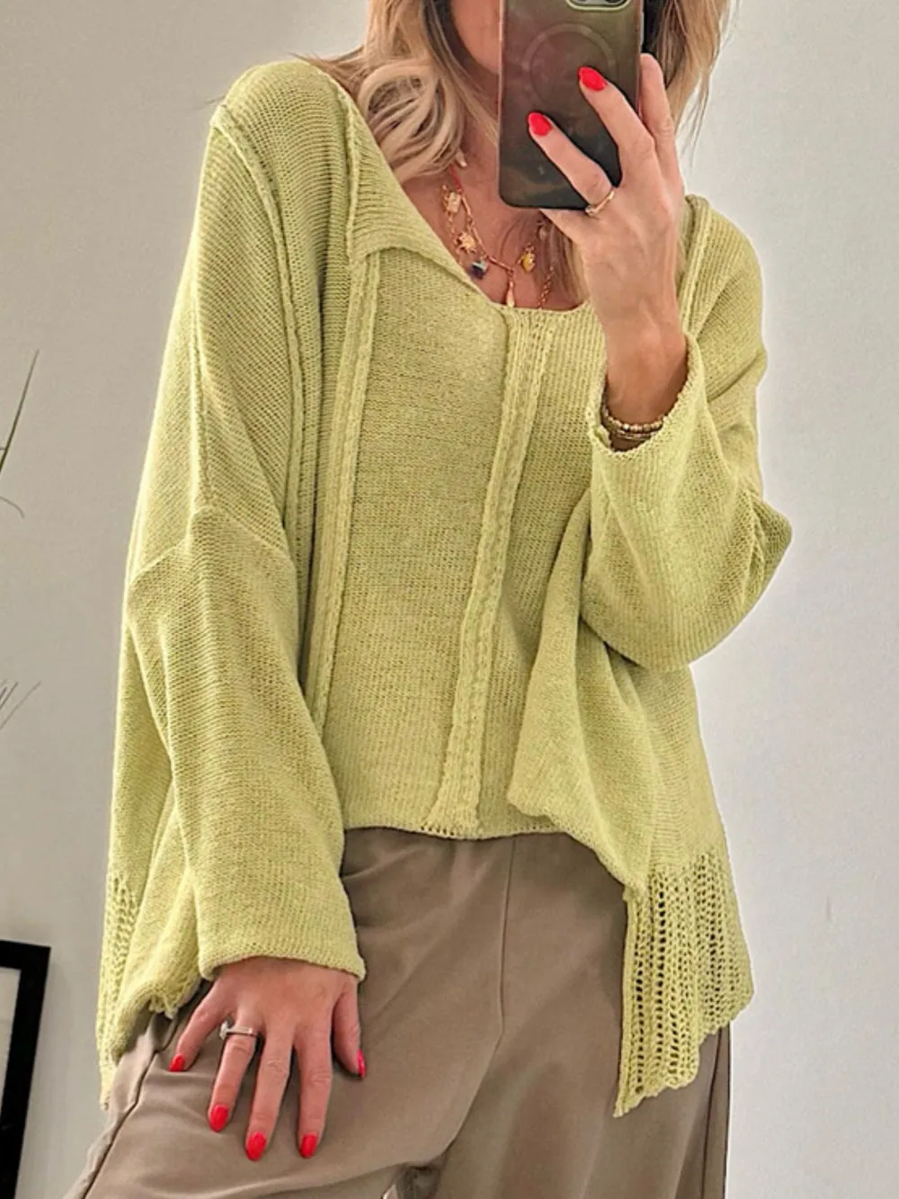 High-Low Drop Shoulder Sweater, image 5