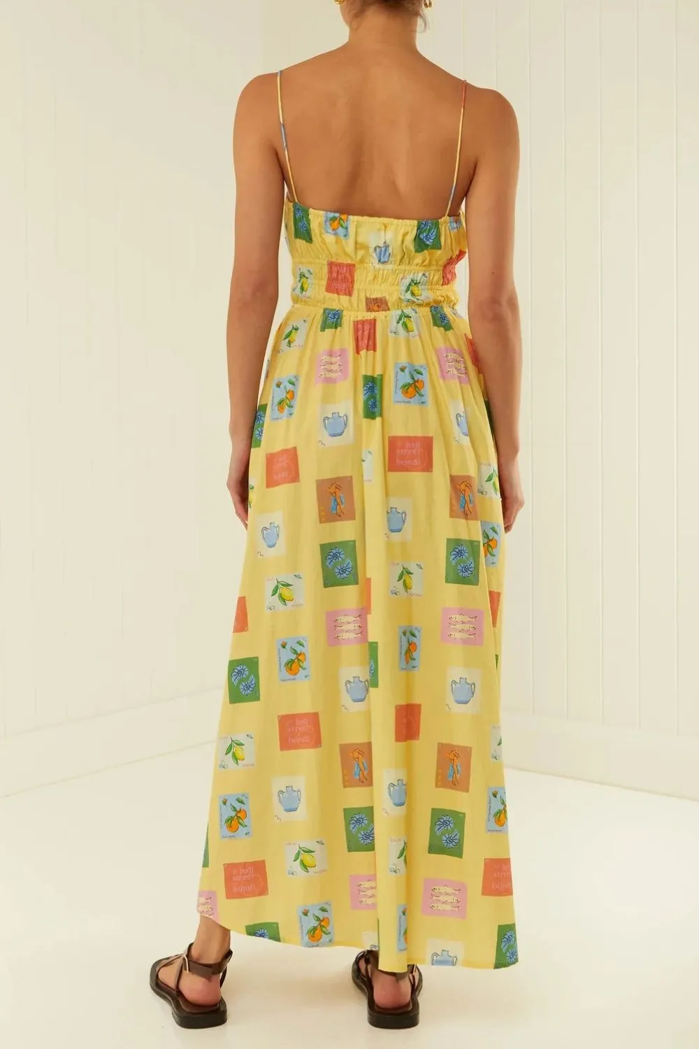 Printed Square Neck Maxi Cami Dress, image 2