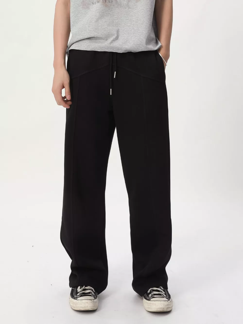 Men's Wide Leg Drawstring Pants, image 2