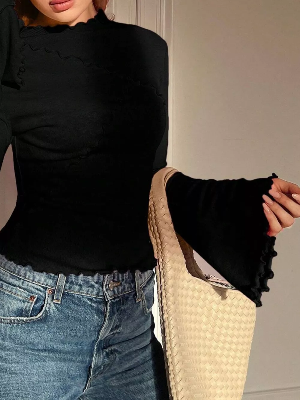 Lettuce Edge Flare Sleeve Top, image 16