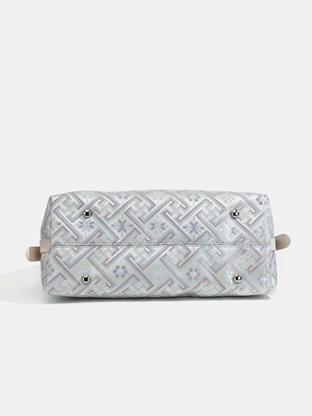 Geometric Pattern Jacquard Shoulder Bag with Adjustable Strap, image 7